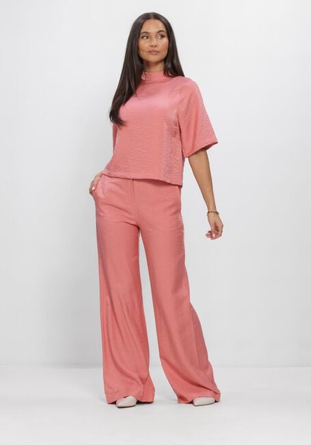 JANSEN AMSTERDAM Pantalon large ORELIE BROEK WS 420 LONG WIDE WITHOUT WASITBAND ELASTIC AT BACK en rose - large