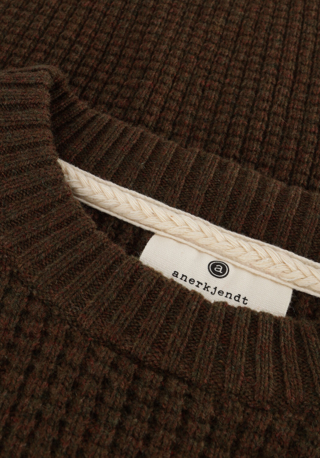 ANERKJENDT Pull AKSUNE STRUCTURE KNIT Vert fonc&eacute; - large