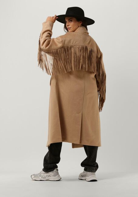 Camel COLOURFUL REBEL Mantel KOKO WOOL LONG FRINGE COAT - large