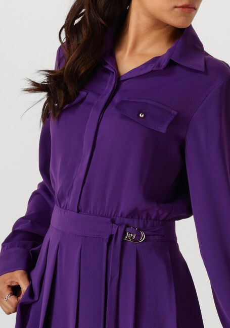 LIU JO Robe midi ABITO CAMICIA CON CINTA en violet - large