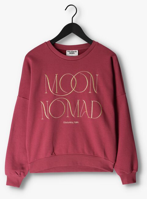 COLOURFUL REBEL Pull MOON NOMAD EMBRO DROPPED SWEAT en rose - large