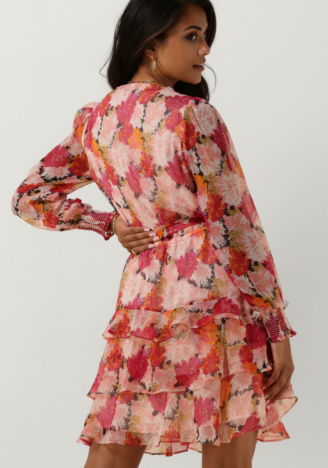 Roze NEO NOIR Mini jurk DENNIE MAXI FLOWER DRESS Omoda