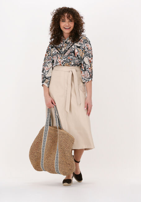 SUMMUM Jupe midi SKIRT A-LINE FAUX LEATHER en beige - large