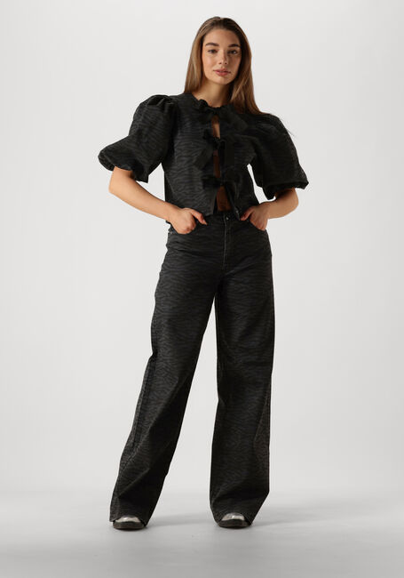 Grijze CO'COUTURE Pantalon ZEBRA GREY WIDE LONG PANTS - large