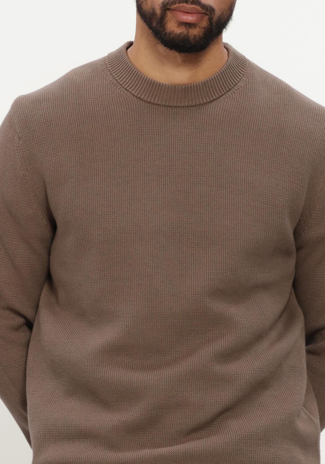 Camel SELECTED MEN Trui SLHDANE LS KNIT STRUCTURE CREW NECK NOOS - large