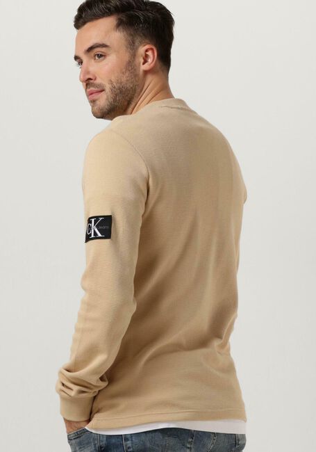 CALVIN KLEIN Pull BADGE WAFFLE LS TEE Sable - large