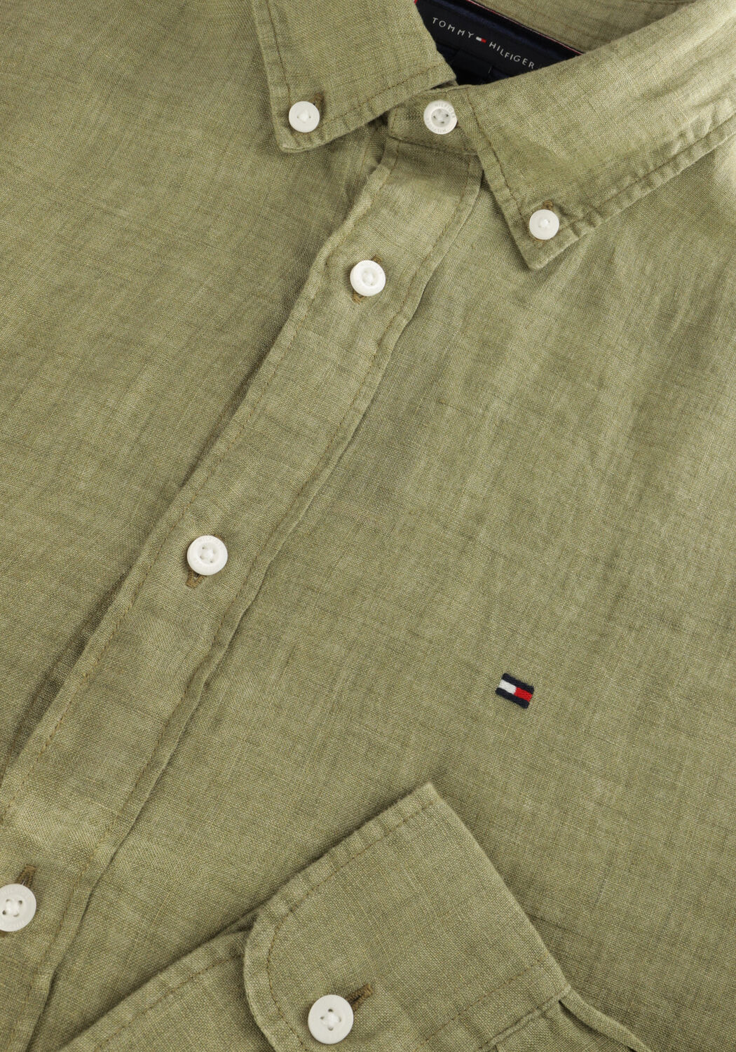 TOMMY HILFIGER Chemise d&eacute;contract&eacute; PIGMENT DYED LI SOLID RF SHIRT Olive - large