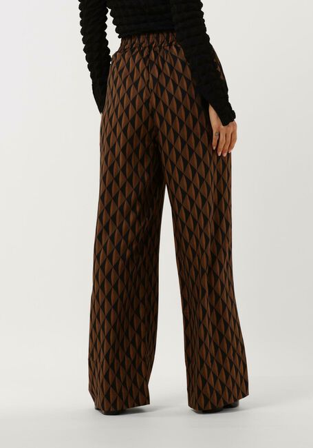 GESTUZ Pantalon large LITHILDE HW PANTS en marron - large