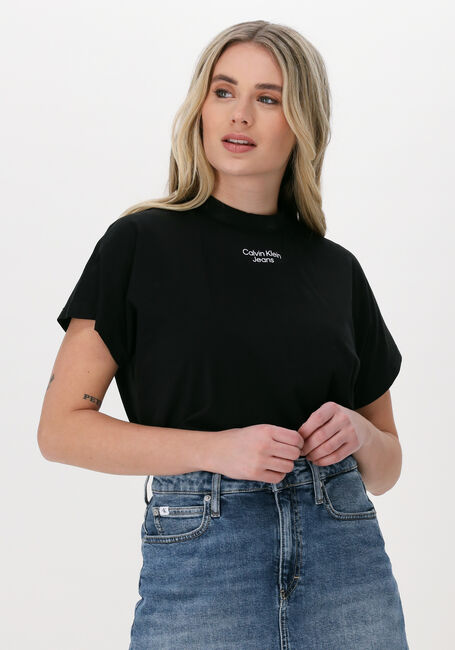 CALVIN KLEIN T-shirt STACKED LOGO LOOSE TEE en noir - large
