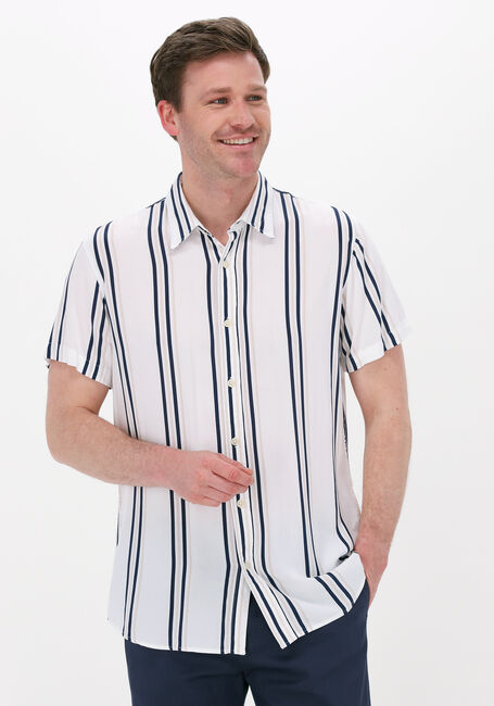 SELECTED HOMME Chemise décontracté SLHSLIMCARL SHIRT SS STRIPES en vert - large