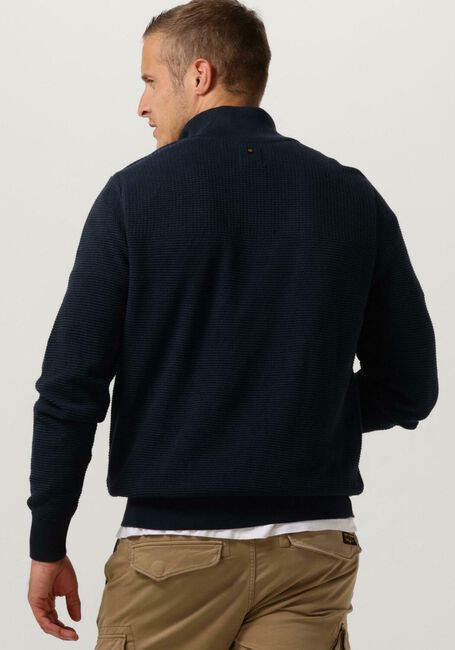 PME LEGEND Pull HALF ZIP COLLAR COTTON PLATED Bleu foncé - large