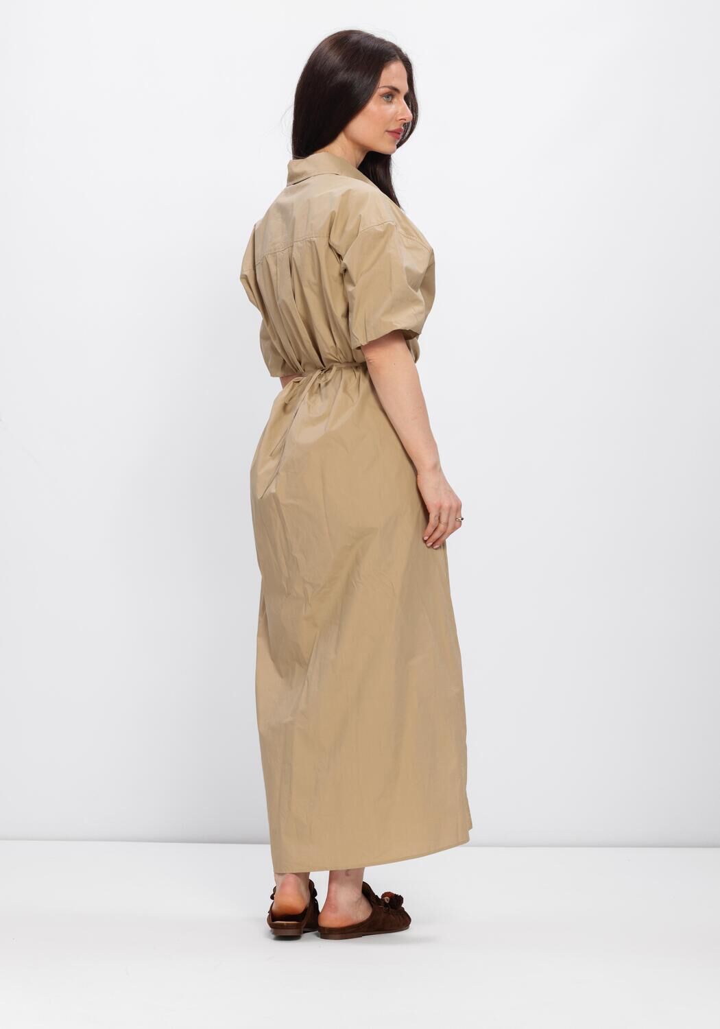 SECOND FEMALE Robe midi RHYE DRESS en marron - large