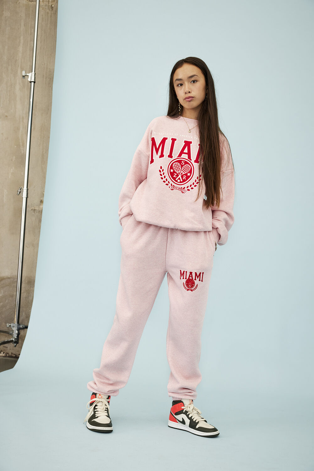 HOUND Chandail OVERSIZED CREWNECK Rose clair - large