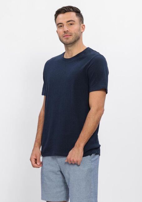 SELECTED MEN T-shirt SLHADAM LINEN BLEND SS TEE NOOS Bleu fonc&eacute; - large