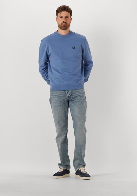 Blauwe CALVIN KLEIN Sweater LS EU BADGE 350TERRY CN SWTSHRT - large