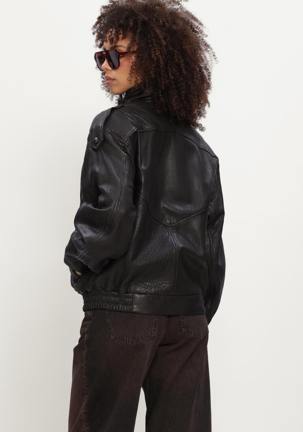 IBANA Veste en cuir JOZINE en noir - large