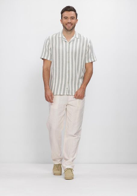 ANERKJENDT Chemise d&eacute;contract&eacute; AKLEANDER STRUC STRIPE2 SS SHIRT &Eacute;cru - large