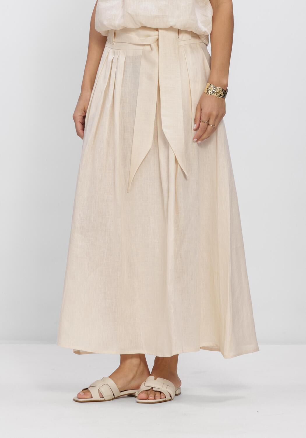 GREEK ARCHAIC KORI Jupe maxi S26K-1002026 &Eacute;cru - large
