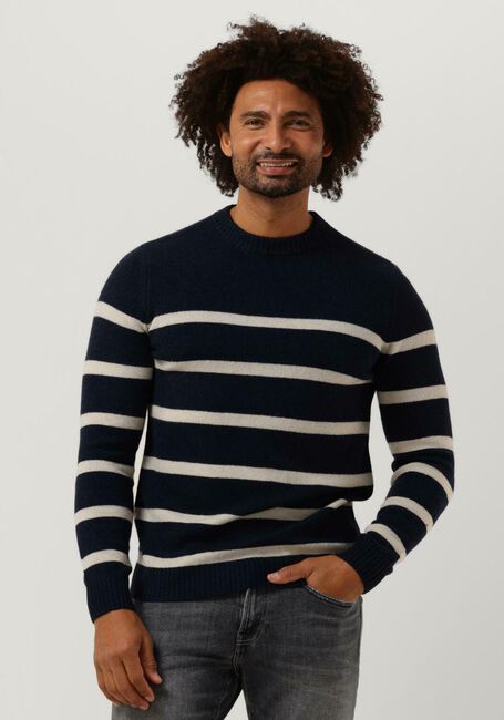ANERKJENDT Pull AKRICO STRIPE LAMBSWOOL Bleu foncé - large