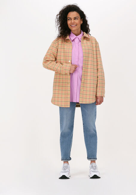 SCOTCH & SODA Jack BASKET WEAVE SHIRT JACKET IN CHECK en orange - large