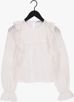Witte NA-KD Blouse LONG SLEEVE FRILL COTTON BLOUSE