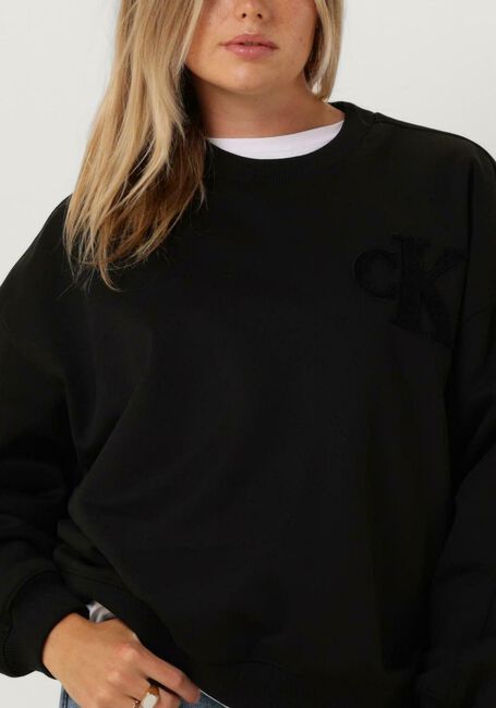 CALVIN KLEIN Pull CHENILLE CK CREWNECK en noir - large
