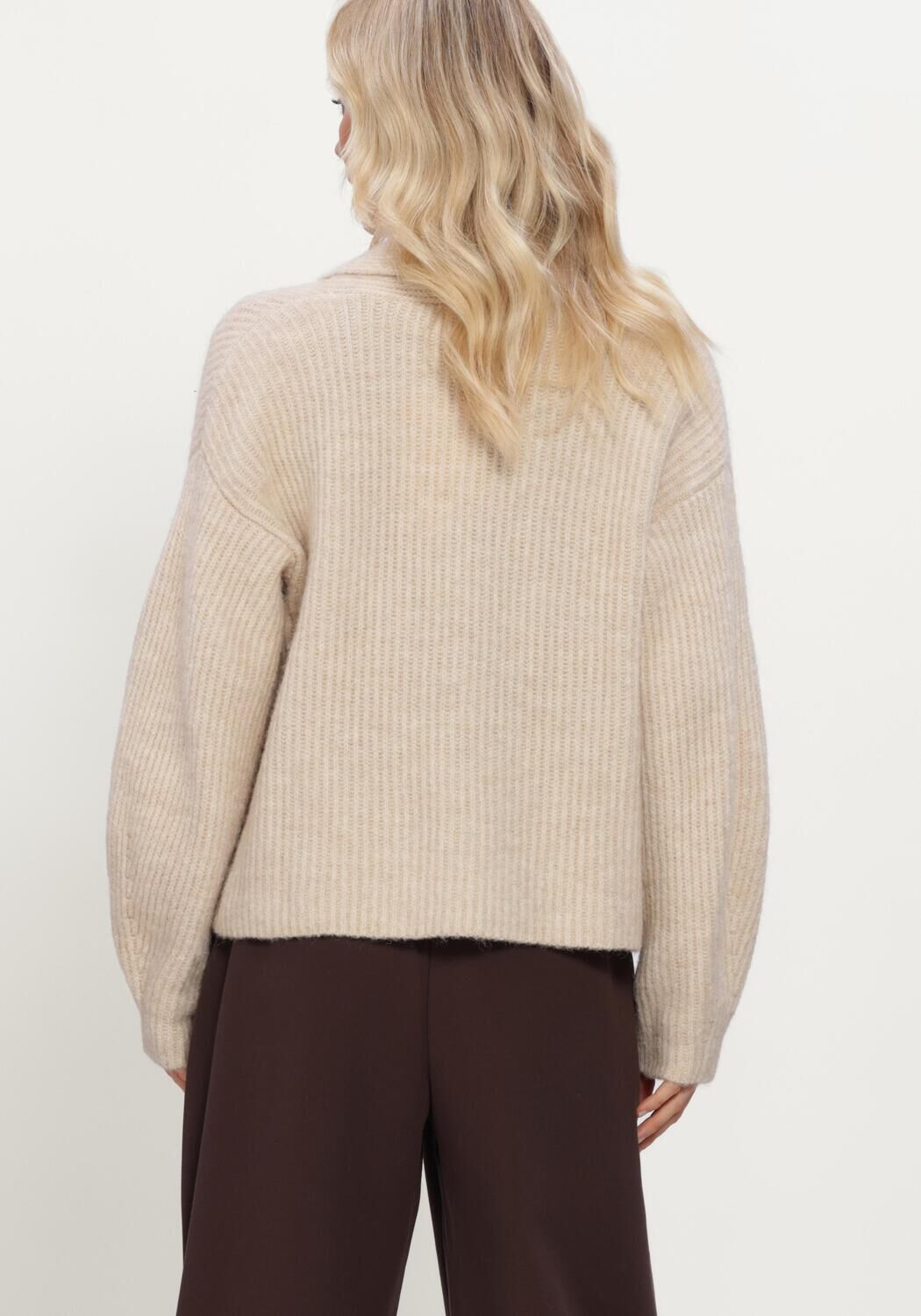 MSCH COPENHAGEN Pull MSCHVIANNIE CARDIGAN en beige - large