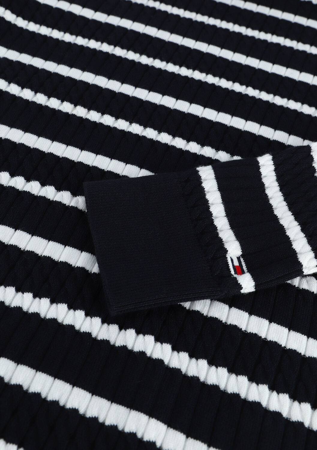 Donkerblauwe TOMMY HILFIGER Trui TH ESS CABLE ROLL-NK SWEATER L - large