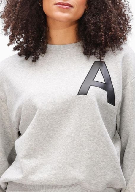 ALIX THE LABEL Chandail LADIES KNITTED LEATHER A SWEATER en gris - large