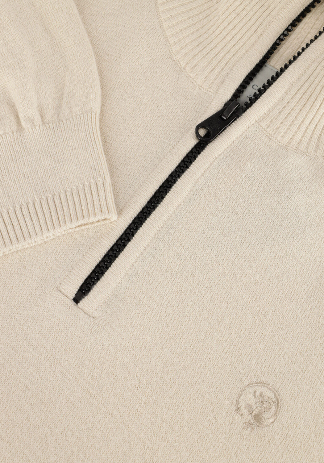 CAST IRON Pull HALF ZIP COLLAR COTTON STRETCH en beige - large