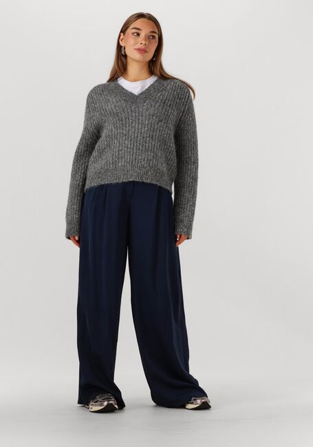 Donkerblauwe SELECTED WOMEN Wijde broek SLFLEONORE HW WIDE PANT B - large