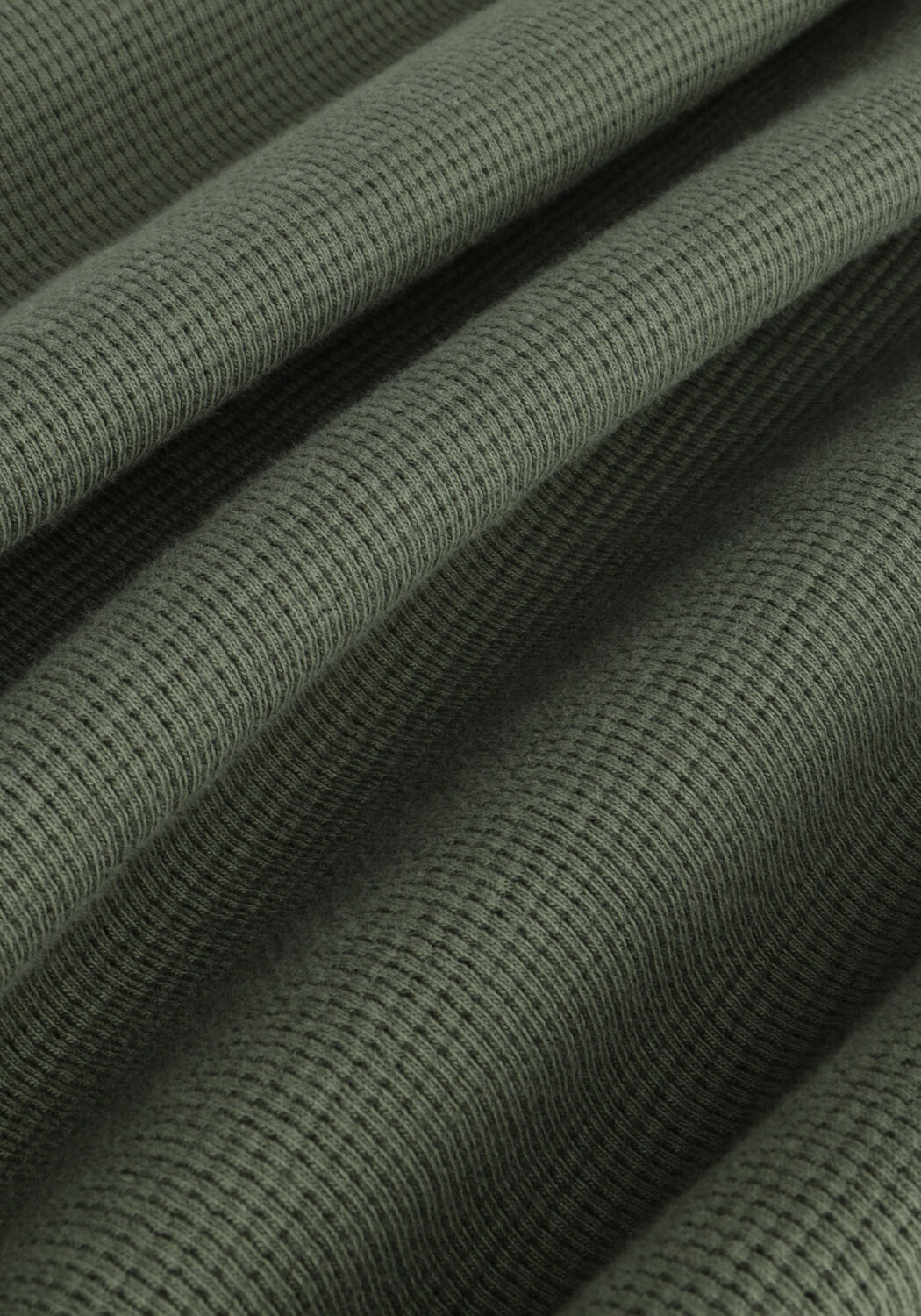 CALVIN KLEIN Pull WAFFLE LS TEE Vert fonc&eacute; - large