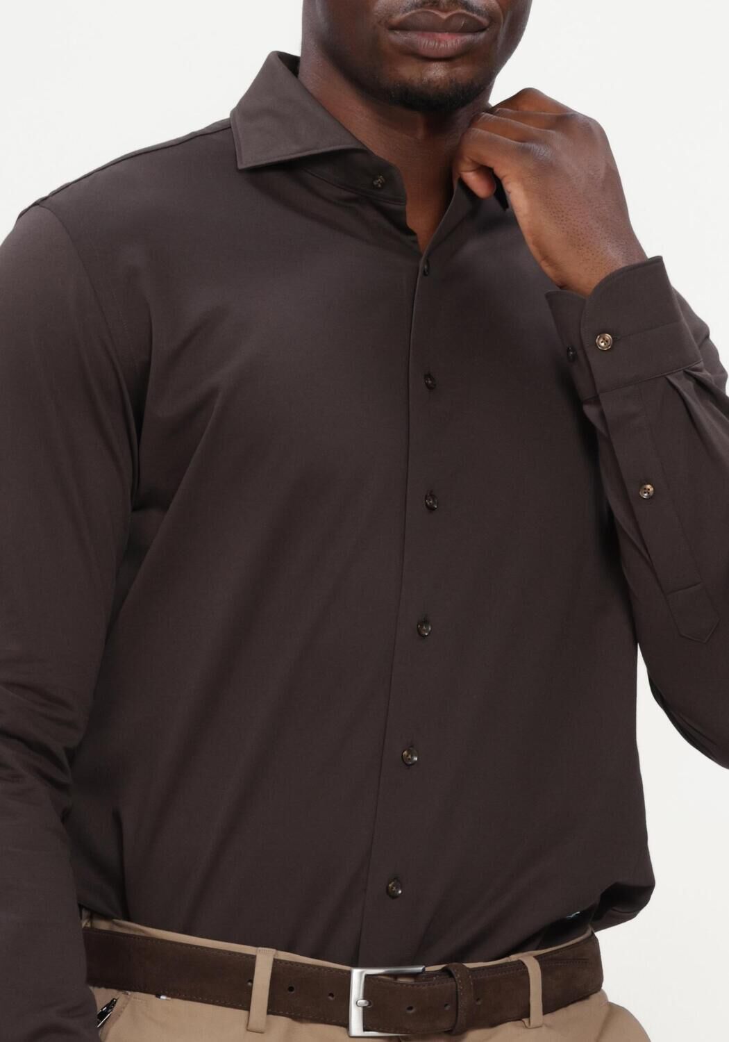 Bruine PROFUOMO Klassiek overhemd SHIRT X-CUTAWAY - large