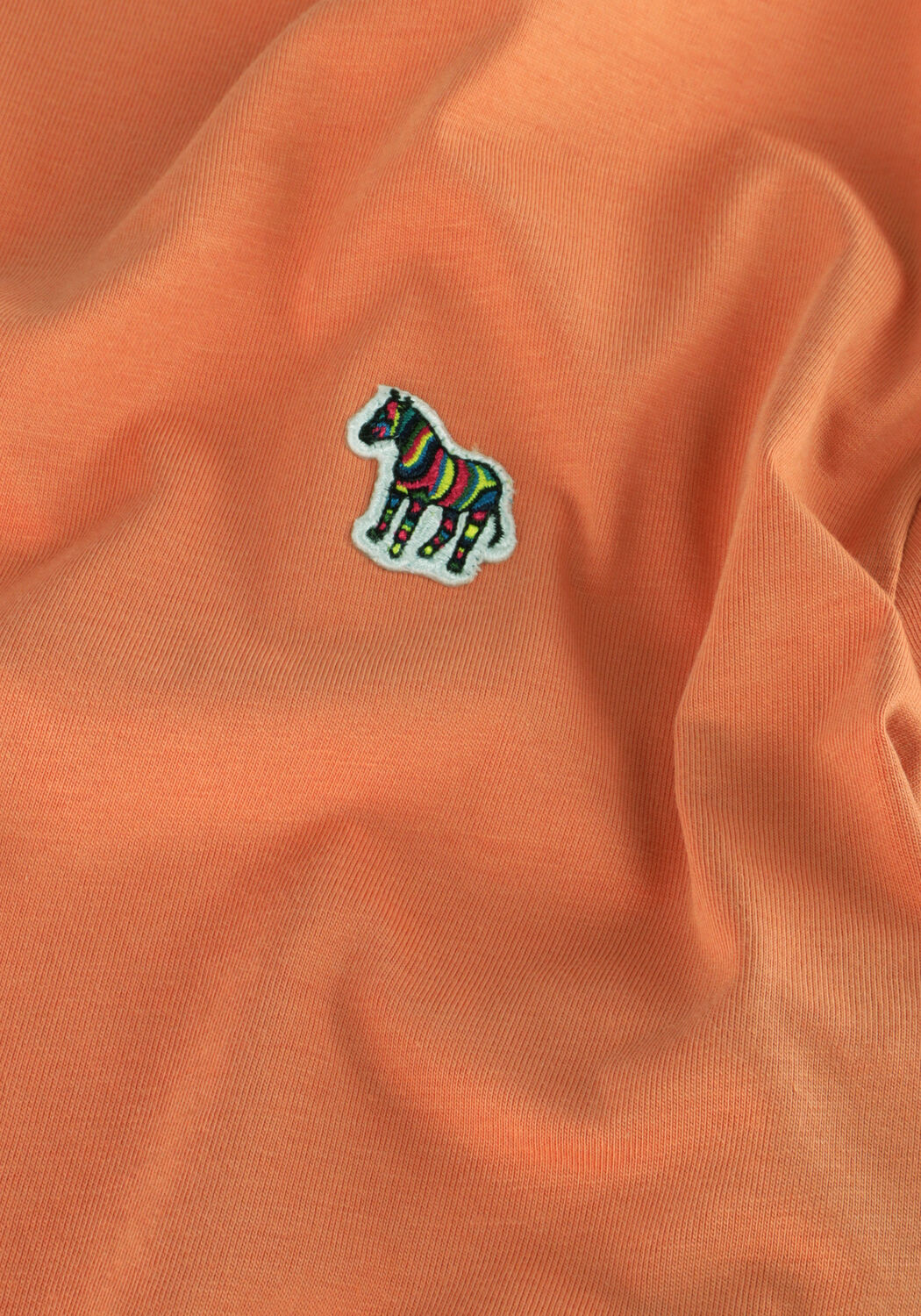 Oranje PS PAUL SMITH Polo MENS SLIM FIT SS TSHIRT ZEBRA BADGE - large