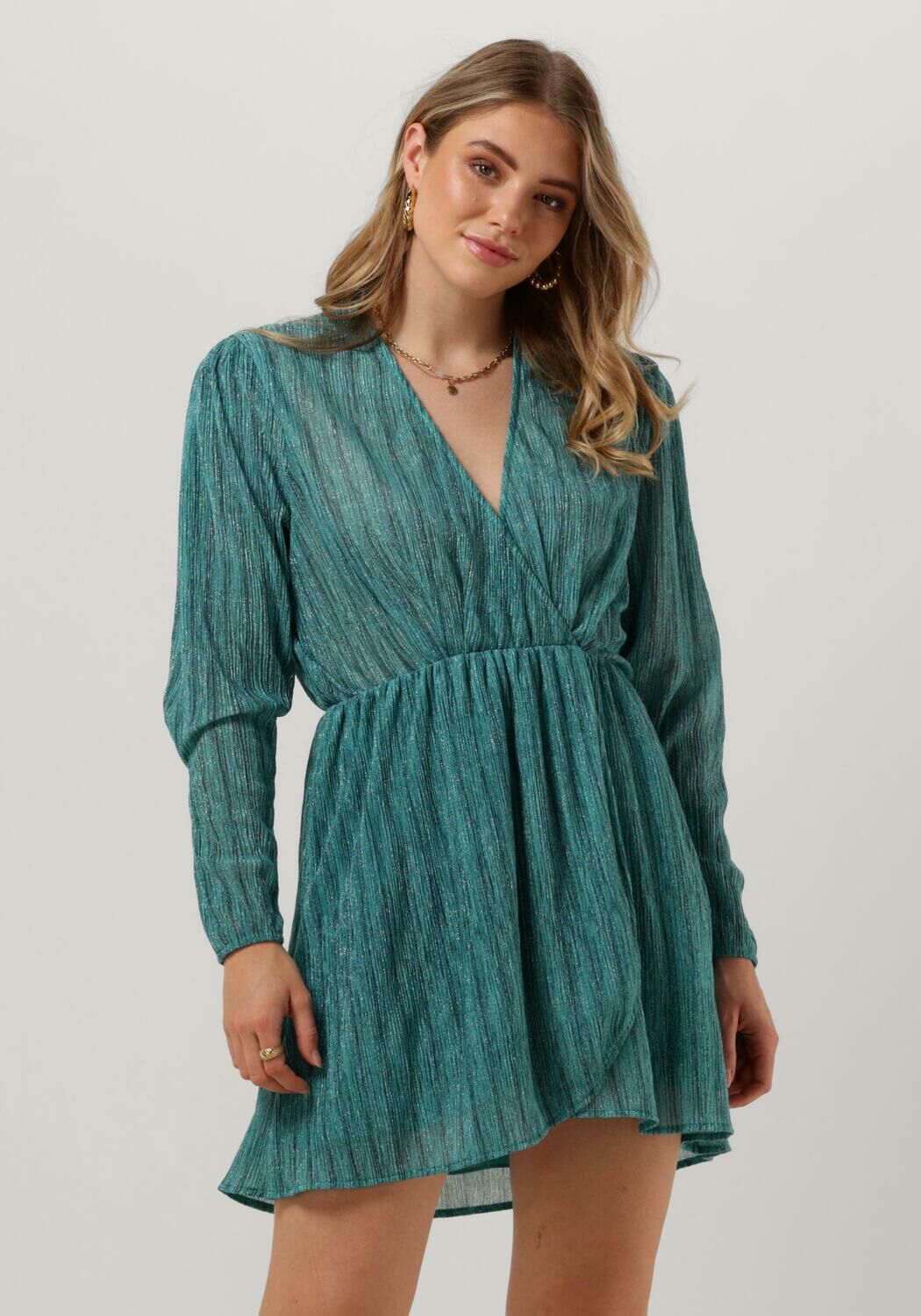 petrol alix the label mini jurk ladies knitted lurex dress