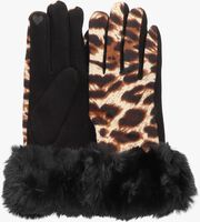 Zwarte Yehwang Handschoenen LEOPARD & FUR  - medium