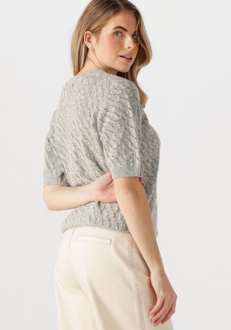 MOS MOSH T-shirt MMKARIN MARISOL SS LINEN KNIT Gris clair - large