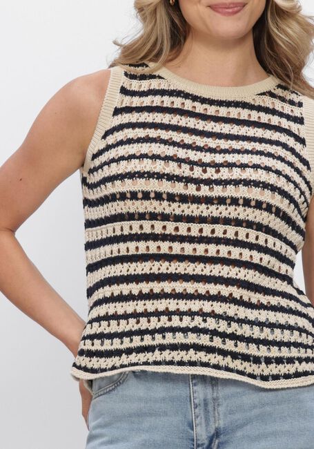 Donkerblauwe MODSTR&Ouml;M Tops & T-shirts VESTERMD STRIPE TOP - large