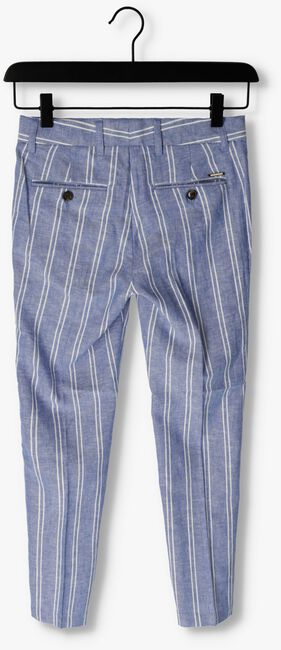 Blauw/wit gestreepte SCOTCH & SODA Pantalon STRIPED RELAXED SLIM FIT-LINEN DRESSED PANTS - large