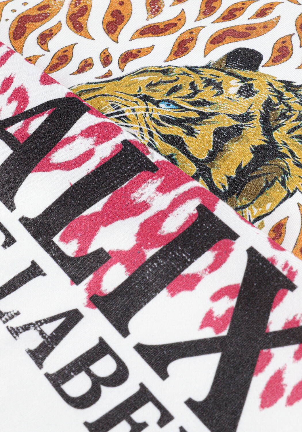 Witte ALIX THE LABEL T-shirt FIRE TIGER TSHIRT - large