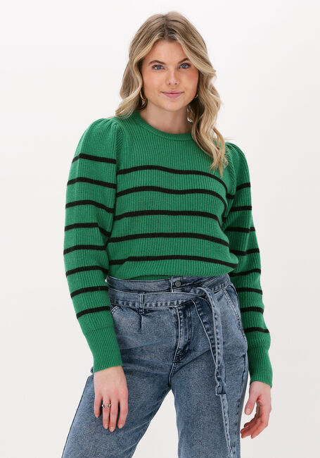 CO'COUTURE Pull ROW STRIPE PUFF KNIT en vert - large