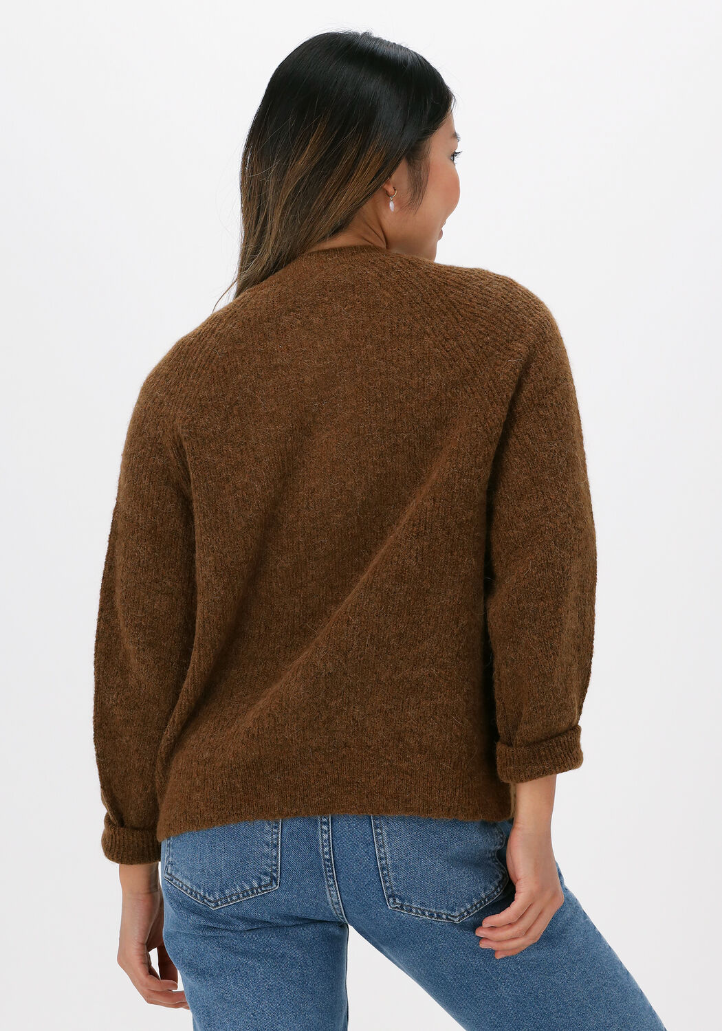 Bruine SELECTED FEMME Vest SLFLULU LS KNIT SHORT CARDIGAN Omoda