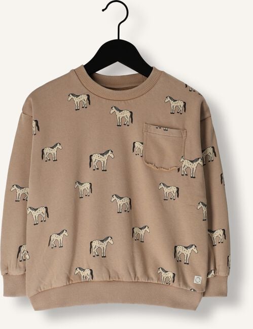 Beige Sproet & Sprout Sweater SWEATSHIRT POCKET HORSES PRINT Beige Sproet & Sprout Sweater SWEATSHIRT POCKET HORSES PRINT - large