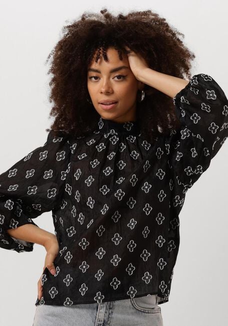 Zwarte MINUS  AGINA ROUND NECK BLOUSE - large