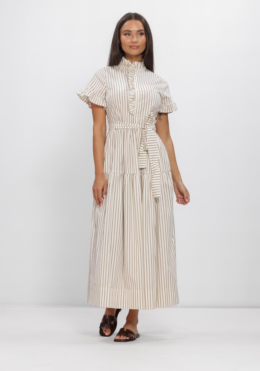 NEO NOIR NELLIE WIDE STRIPE DRESS Robes en beige - large