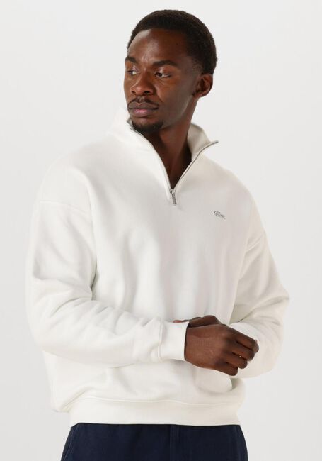 LACOSTE Chandail LOOSE FIT ZIP NECK FLEECE SWEATSHIRT en blanc - large