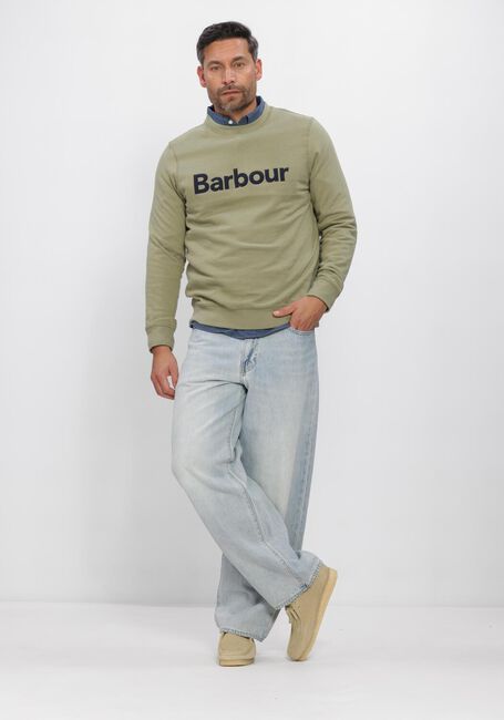 Groene BARBOUR Sweater PIQUE APPLIQUE CREW - large