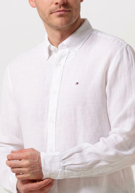 Witte TOMMY HILFIGER Casual overhemd PIGMENT DYED LI SOLID RF SHIRT - large