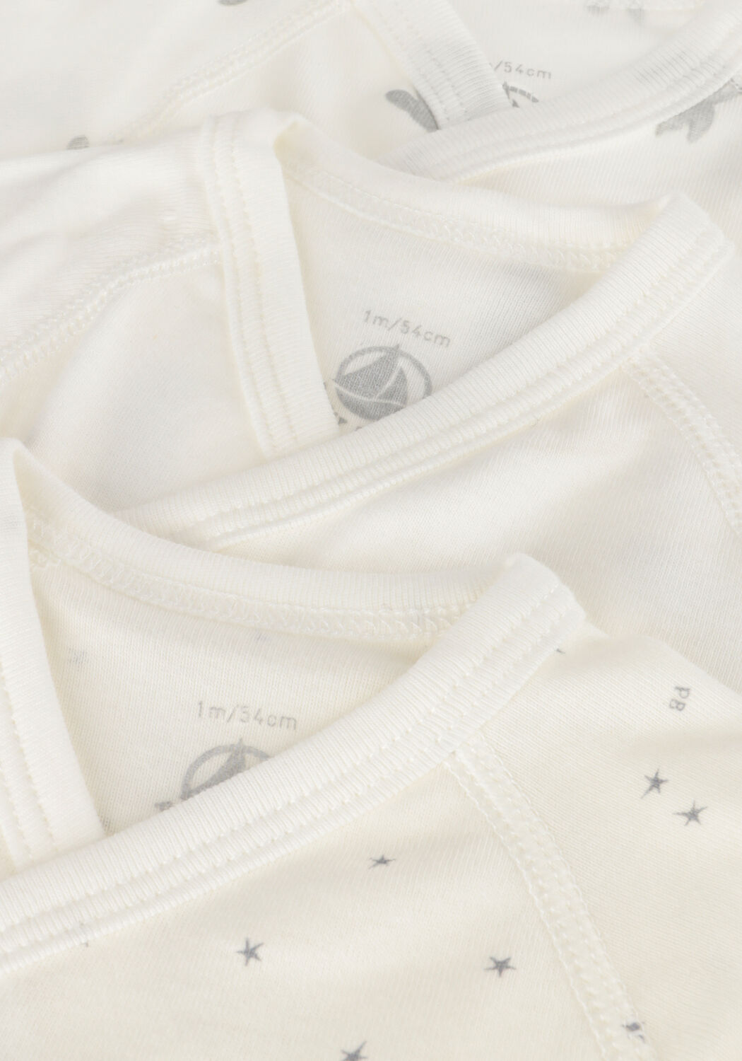 Witte PETIT BATEAU  3 BODIES NAISS ML - large