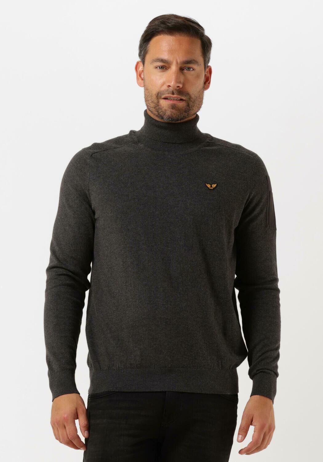 Grijze PME LEGEND Coltrui TURTLENECK COTTON ELITE KNIT Omoda